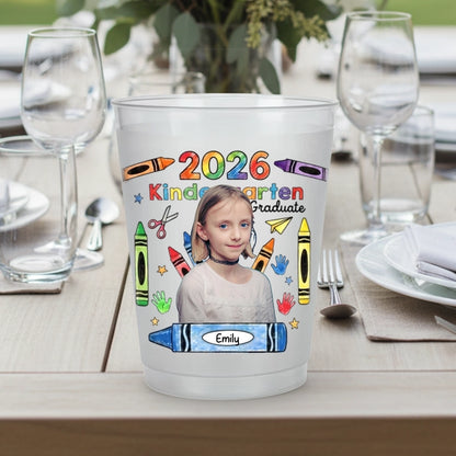 Personalized Graduation Photo Cup, Custom Frosted Party Cups for Grad Parties, Open House, BBQ & Family Celebrations