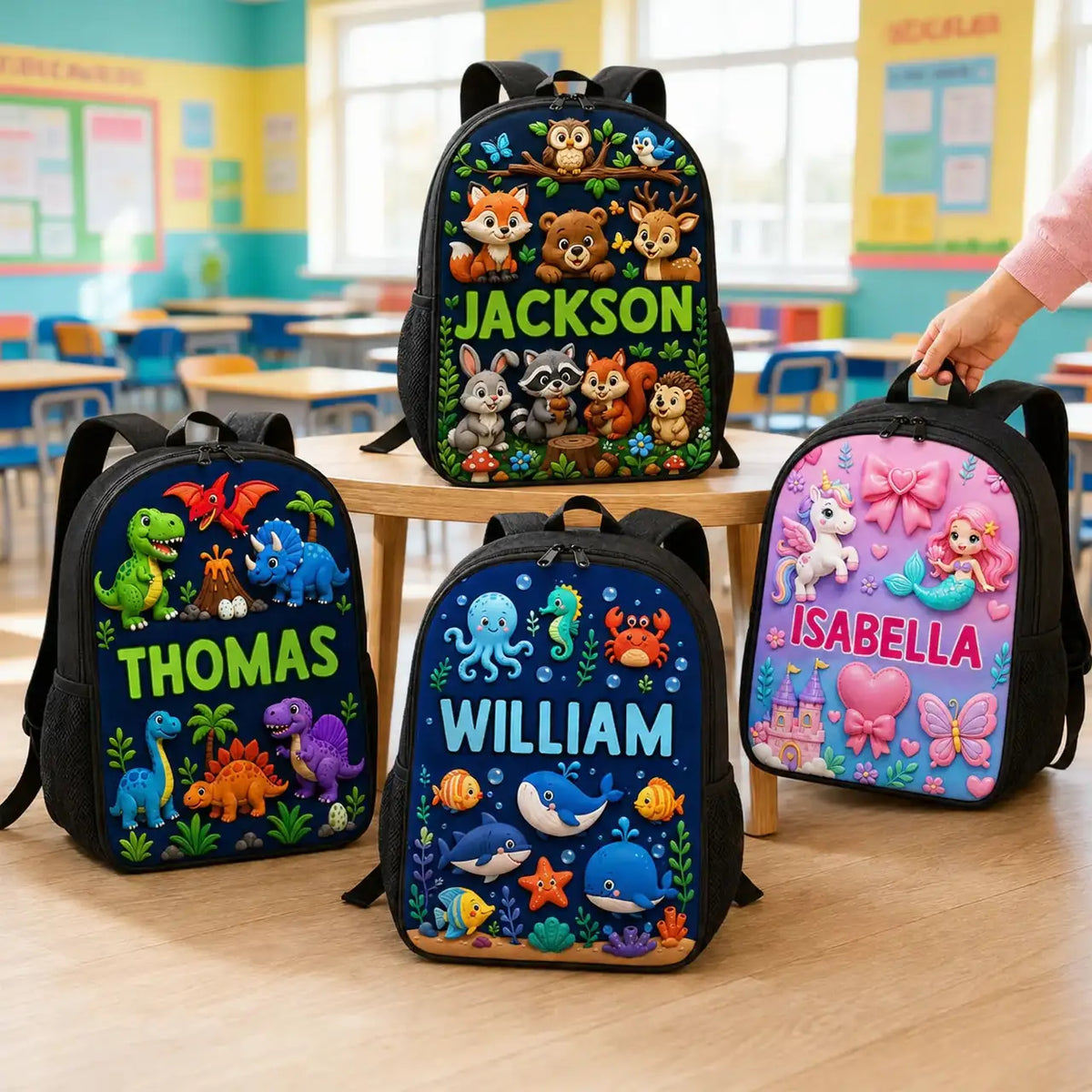 Personalized Kids School Backpack, Cute Animal Prints, Creative Gift For Bright School Mornings