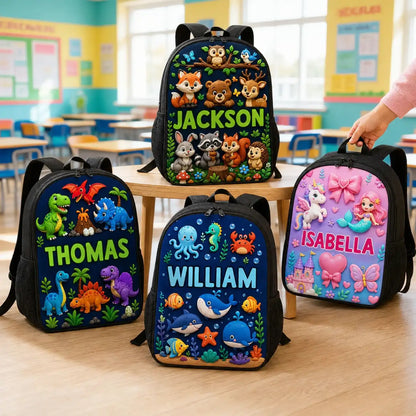 Personalized Kids School Backpack, Cute Animal Prints, Creative Gift For Bright School Mornings