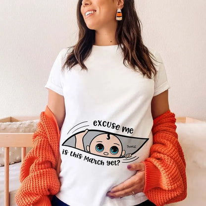 Funny Pregnancy T-Shirt – Customizable “Baby Is Coming” Women’s Tee, Hoodie & Sweatshirt, Perfect Gift for Moms-to-Be