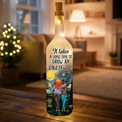 Bottle Lamp with Friendship Theme, Clear Smooth Finish, Sentimental and Surprise Gift for Best Friend