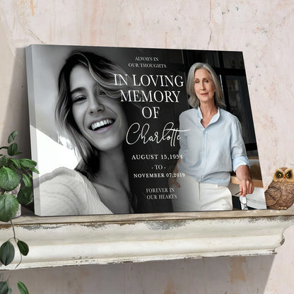 Forever In Our Hearts Canvas - Celebrate the Life of Your Loved Ones with Personalized Memorial Poster or Canvas