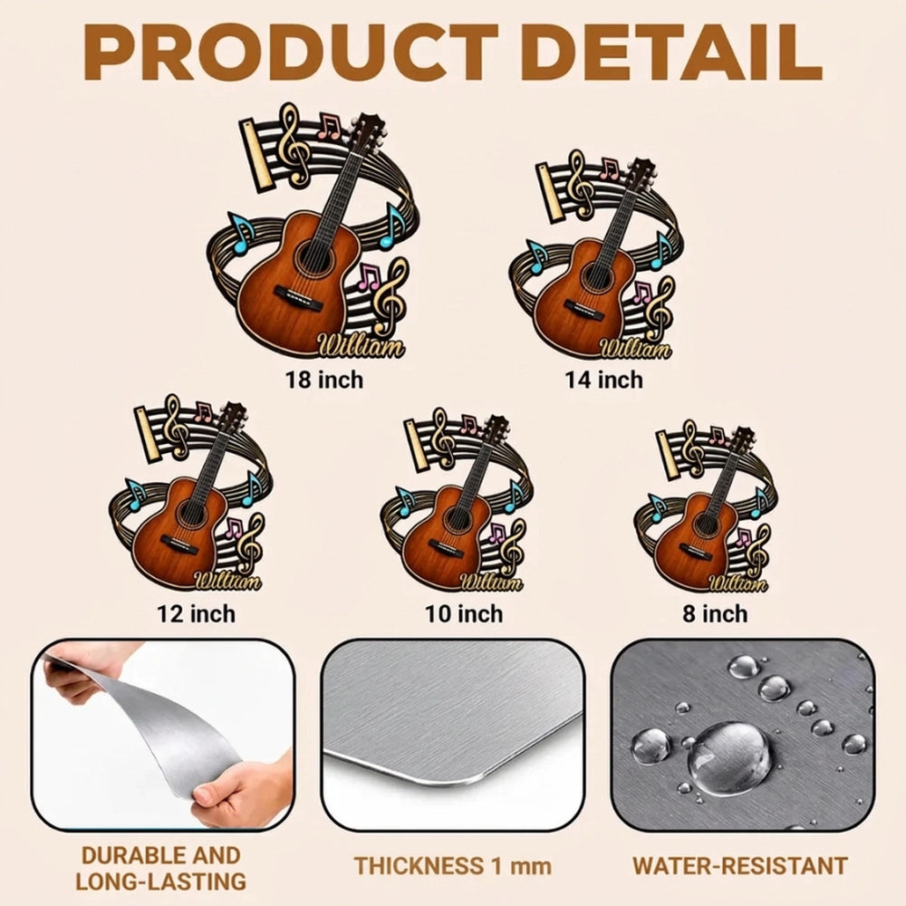 Guitar Corner Shaped Metal Sign, Personalized Music Wall Decor, Creative Gift for Musicians and Friends