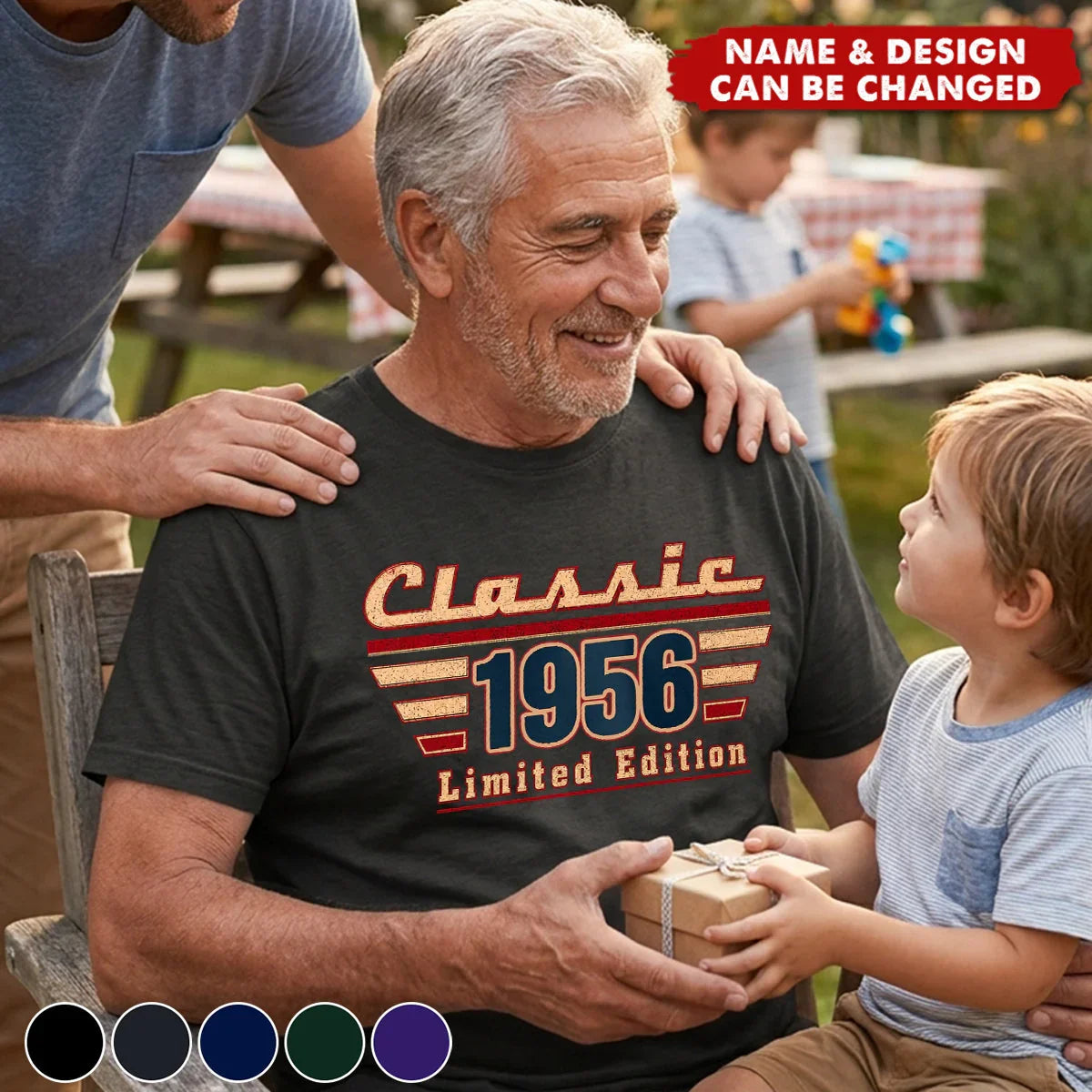 Personalized Classic Tee, Retro Typography for Outdoor Family Gift Giving, Unique Birthday Gift for Dad or Grandpa