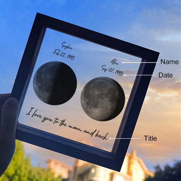 Starry Love - Customized Moon Phases LED Light Frame - A Romantic Universe-Inspired Gift for Anniversaries & Valentine's