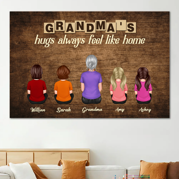 Personalized Grandma & Grandkids Forever Poster or Canvas, Keychain, Plaque, Car Hanger, Wallet Card - Perfect Gift for Grandma and Grandkids, Memorial Keepsake