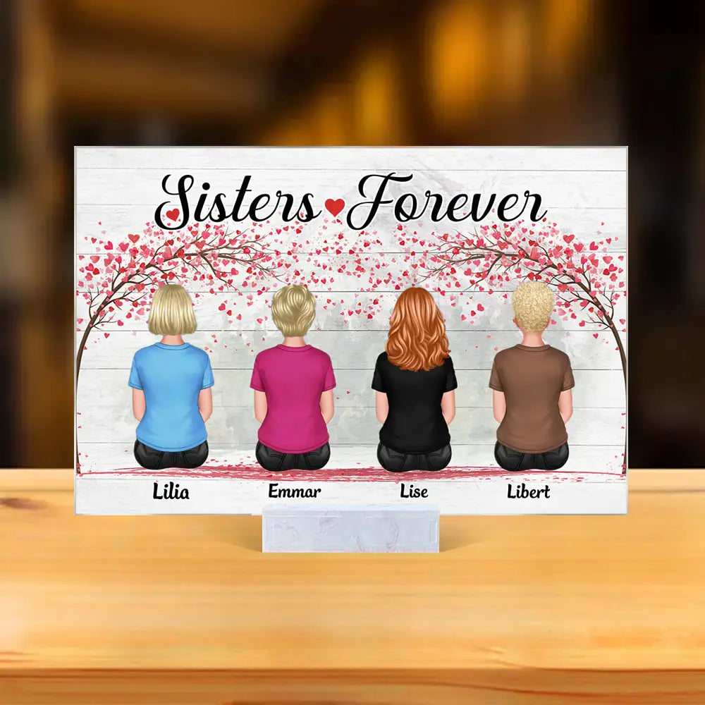 Sister Back View Design - Personalized Poster, Pillow, Wall Art, Home Decor, Unique Gift for Sisters