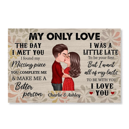 Romantic Couple Embracing Artwork – Valentine’s Custom Canvas, Plaques, Ornaments, Keychains & Pillows