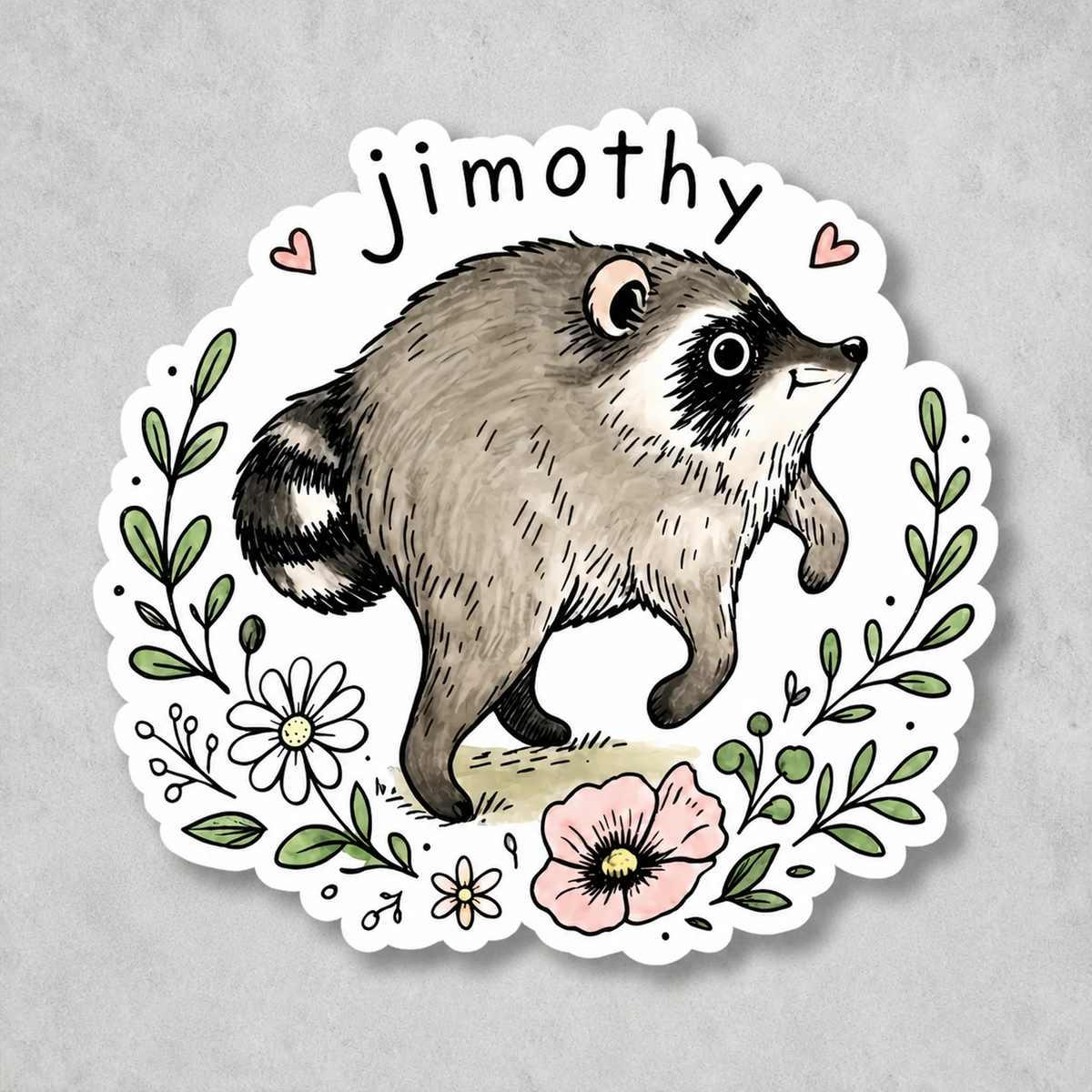 Viral Jimothy Raccoon Sticker Decal, Playful Personalized Wildlife Decor & Creative Gift for Game Room