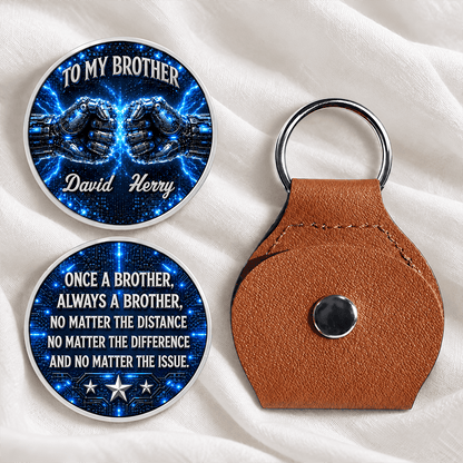 Personalized Brother Pocket Hug Keychain, Custom Names, Once a Brother Always a Brother, Long-Distance Gift
