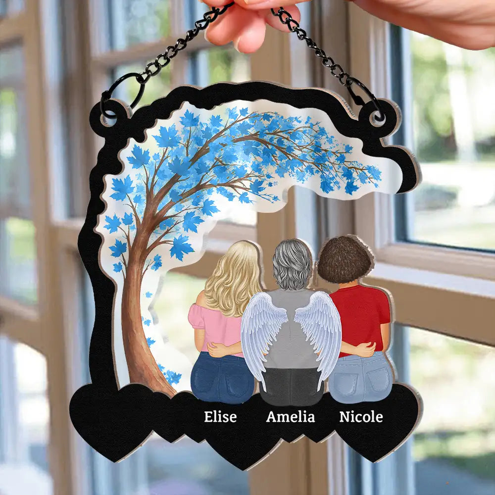Gift For Mother, Gift For Daughter, Love - Mother And Daughter Forever Linked Together Heart By Heart - Personalized Window Hanging Suncatcher Ornament