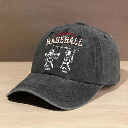 Personalized Washed Denim Baseball Cap, Baseball Mom Vintage Look Hat for Game Days, Unique Custom Gift for Mom