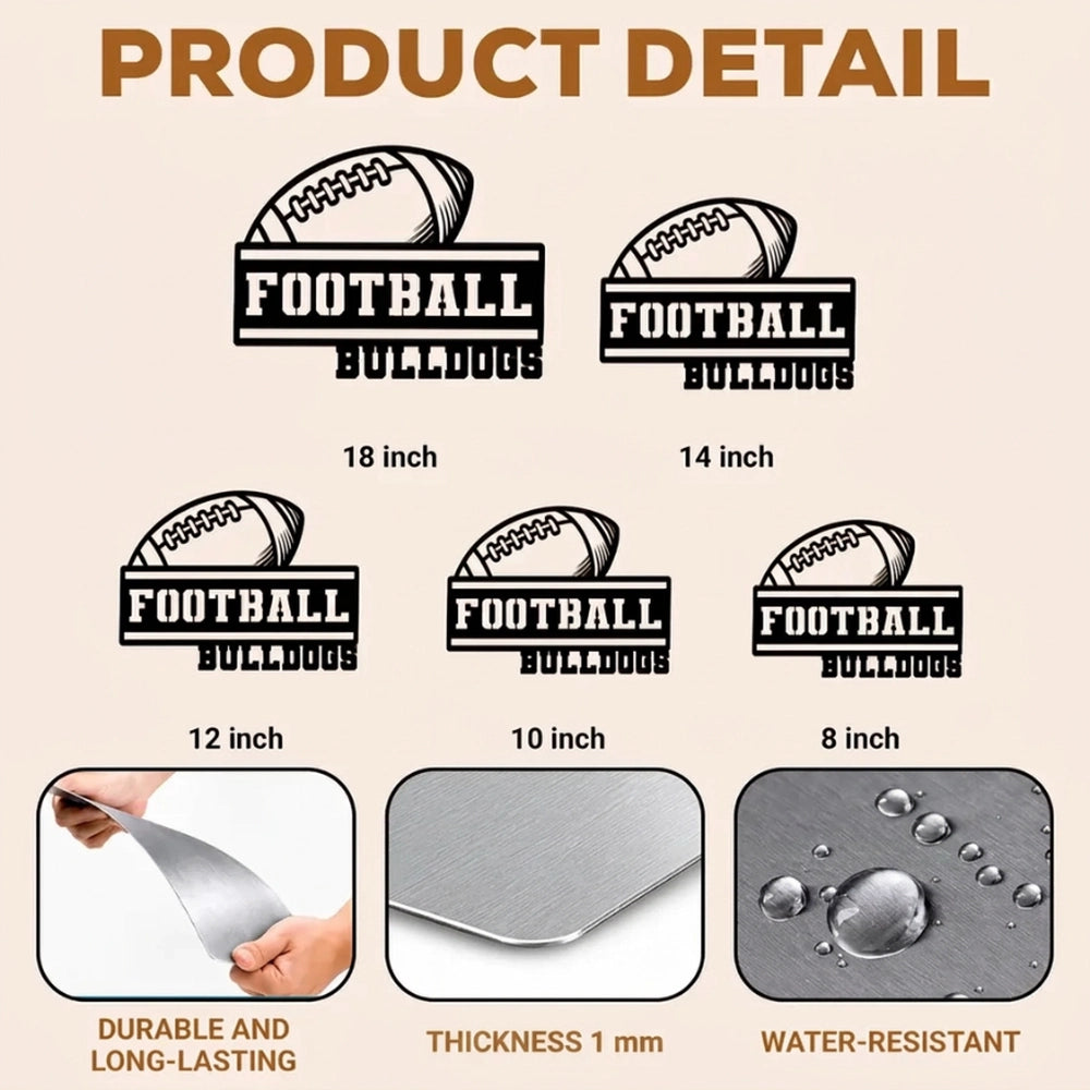 Personalized Shaped Metal Sign, Team Spirit Decor for Dad or Coach, Creative Gift for Football Memories