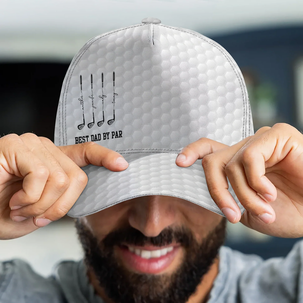 Personalized Classic Cap with Golf Club Design, Best Dad By Par Unique Father's Day Gift for Dad