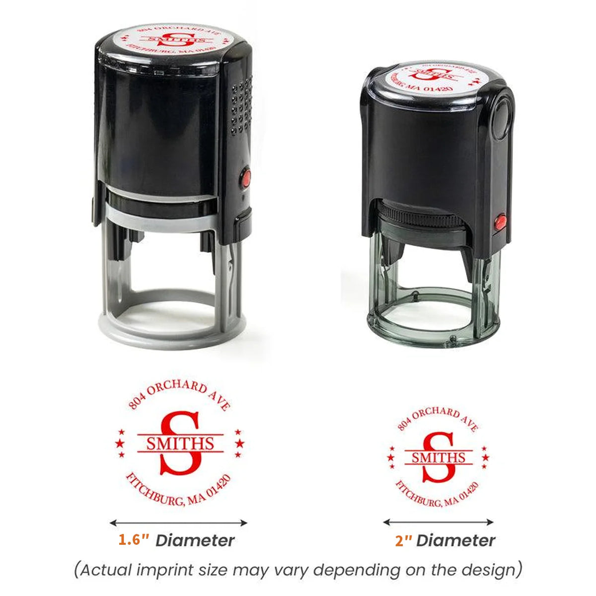 Personalized Round Self-Inking Stamp with Monogram Style, Unique Gift for Home Office