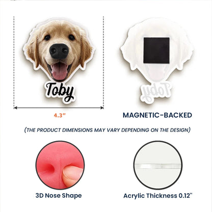 Custom Dog Fridge Magnet With Playful Pet Face, Cute Kitchen Decor, Unique Creative Gift for Pet Owner