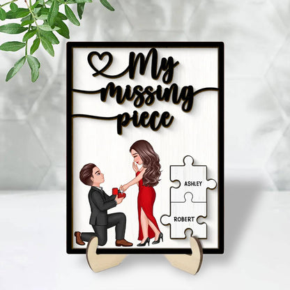 Special Moment Couple Proposal 2-Layered Wooden Plaque, Personalized Couple Proposal Engagement Anniversary Keepsake, Heartfelt Decoration For Couples