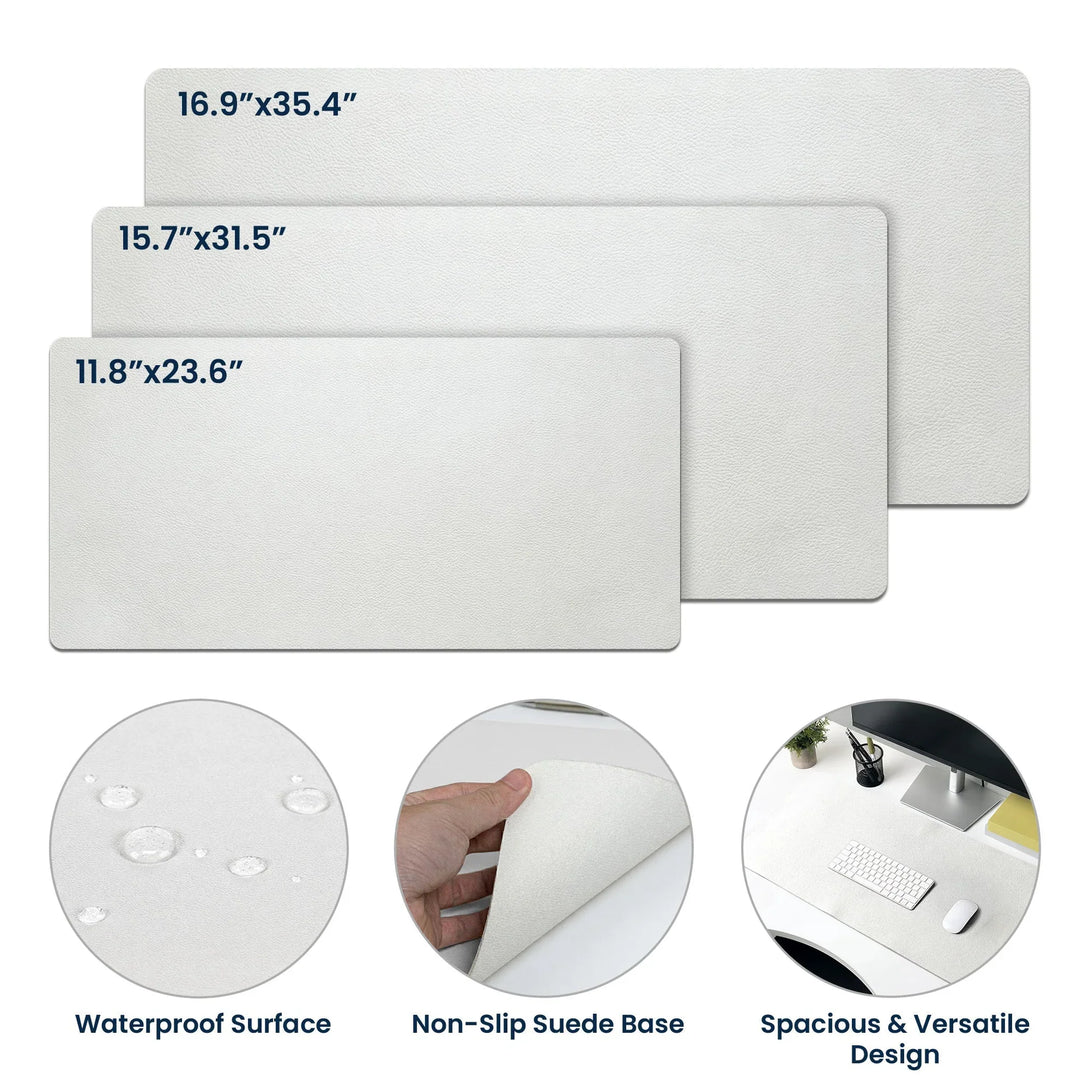Custom Floral Leather Desk Mat for a Calm Workspace, Personalized Name ...
