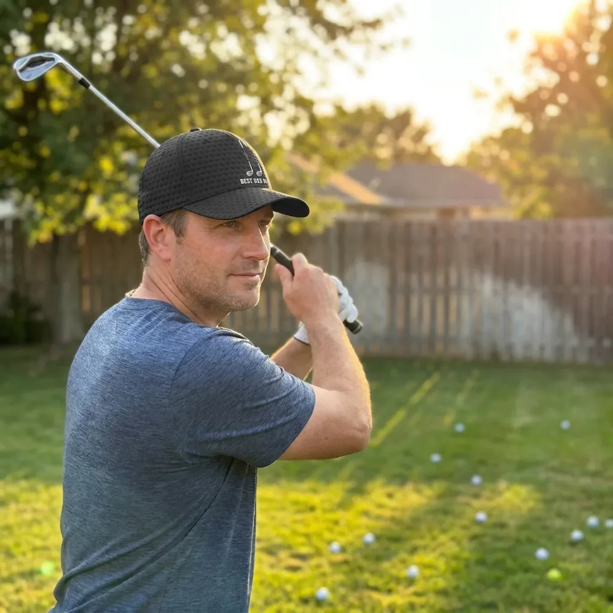 Classic Cap With Custom Golf Club Art, Creative Father's Day Gift For Dad, One-of-a-Kind Course Look