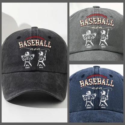 Personalized Washed Denim Baseball Cap, Baseball Mom Vintage Look Hat for Game Days, Unique Custom Gift for Mom