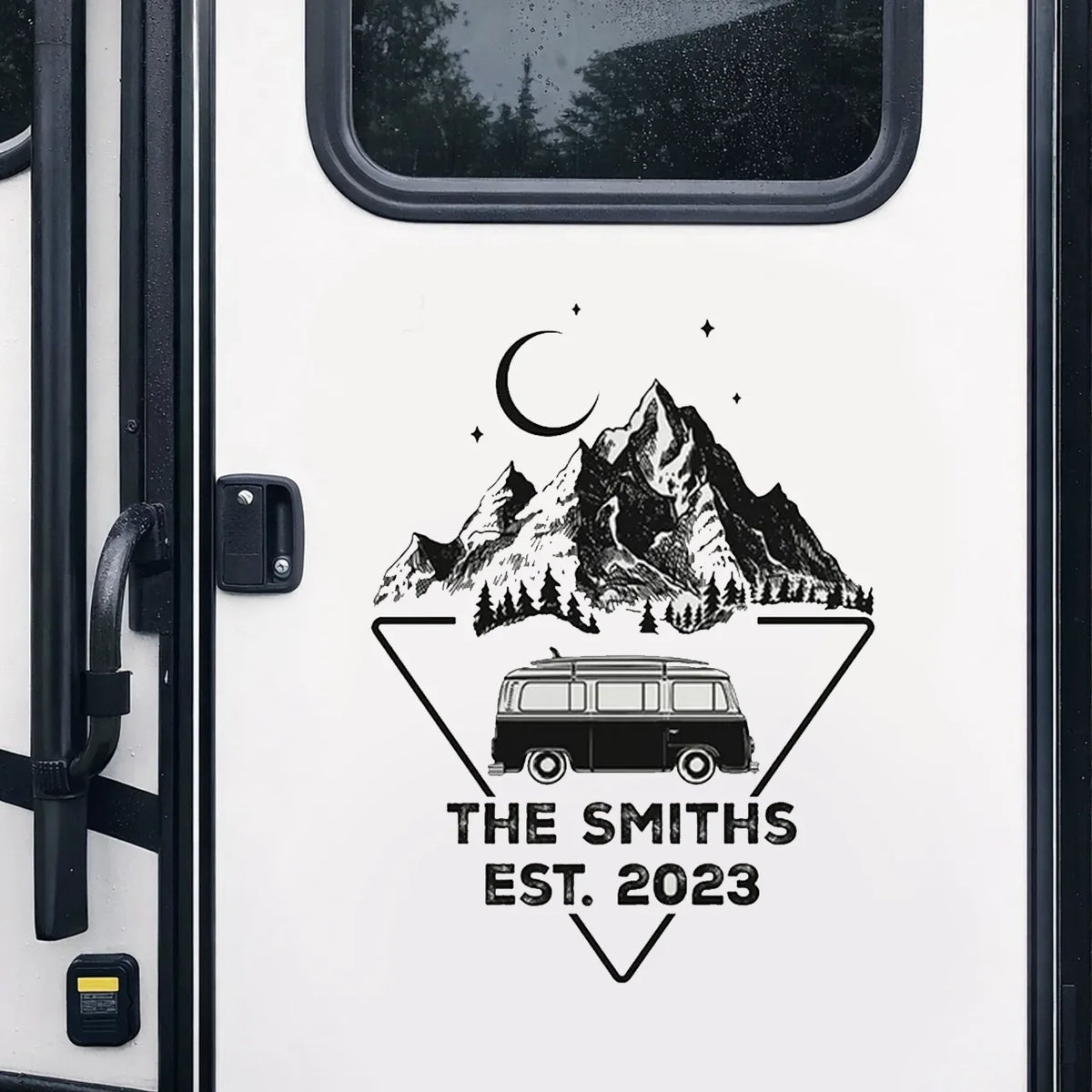 Personalized RV Sticker Decal, Mountain Adventure Keepsake, Creative Gift for Camping Lovers