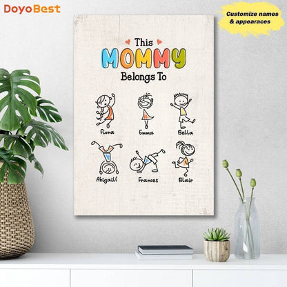 This Grandma Belongs To Drawing Personalized Poster or Canvas