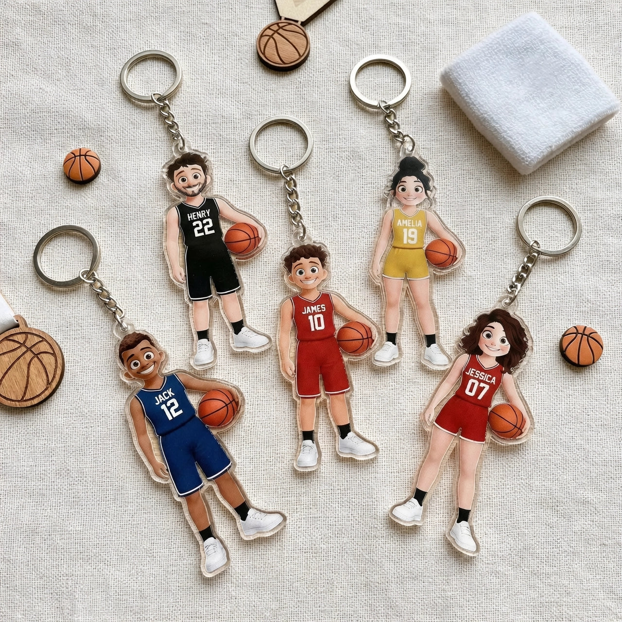 Personalized Basketball Player Acrylic Keychain Cute Team Style Charm ...