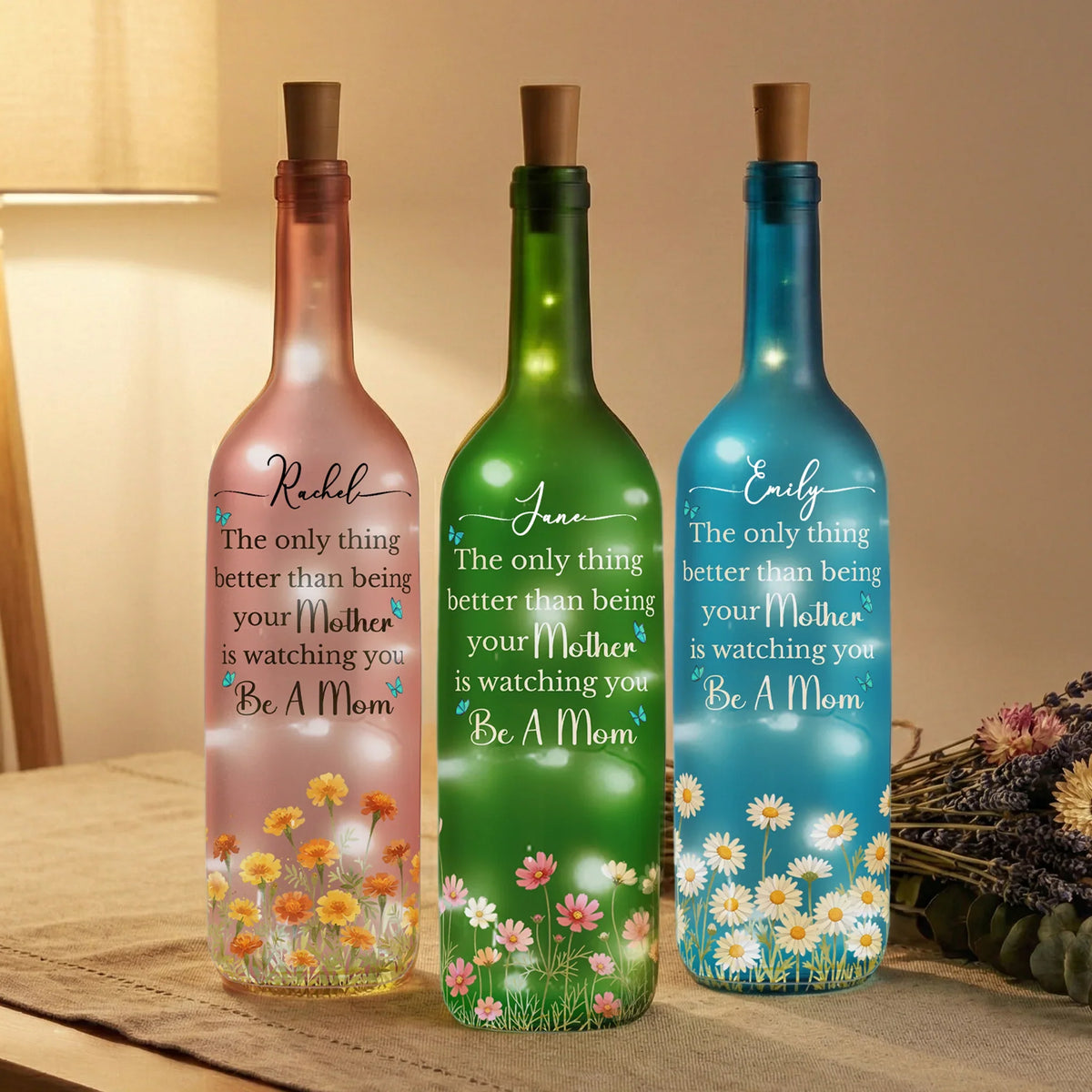 The Only Thing Better Than Being Your Mother Personalized Bottle Lamp, Soft Warm Ambient Light, Thoughtful Gift for Mom