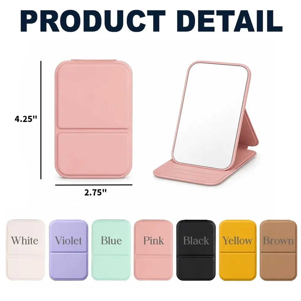 Personalized Birth Month Flower Leather Folding Makeup Mirror, Pastel Botanical Unique Gift for Her