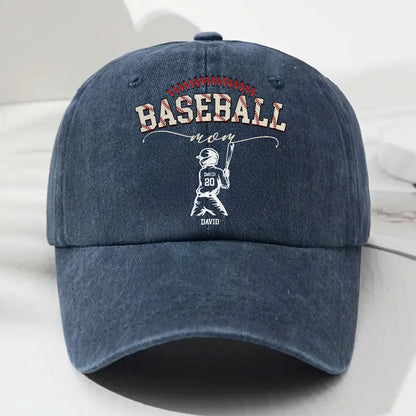 Personalized Washed Denim Baseball Cap, Baseball Mom Vintage Look Hat for Game Days, Unique Custom Gift for Mom