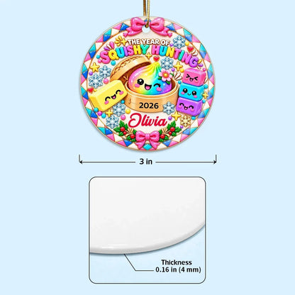 Personalized Ceramic Ornament, Colorful Squishy Hunting Keepsake, Unique Christmas Gift for Daughter