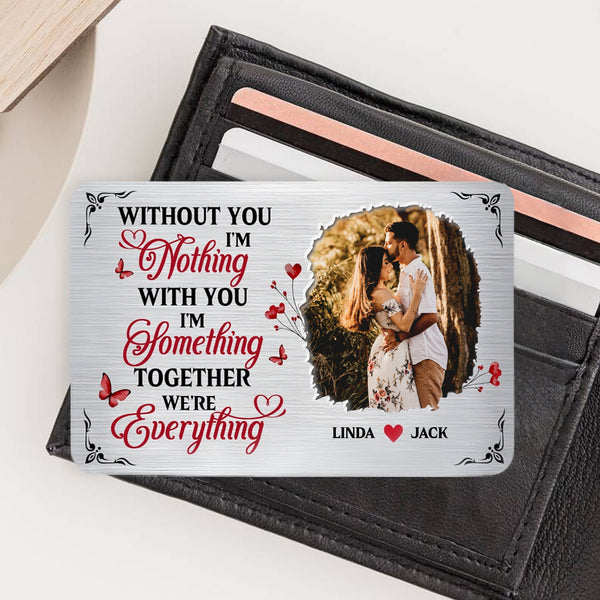 Couple's Custom Wallet Card – "Together We're Everything" Metal Card