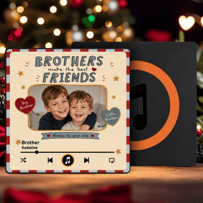 Personalized Acrylic Music Magnet, Custom Photo Gift for Brothers or Sisters, Choose Brothers or Sisters, Unique Sibling Keepsake