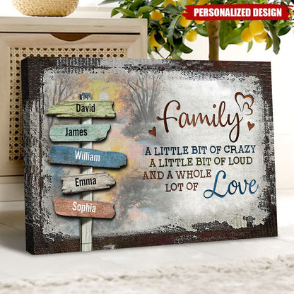 "A Little Lot of Love" Personalized Family Sign Canvas or Poster | Rustic Farmhouse Wall Decor | Unique Heartfelt Home Gift