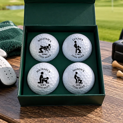19th Hole Personalized Golf Ball with Playful Adult Humor, Creative Golf Gift for Him and Couples