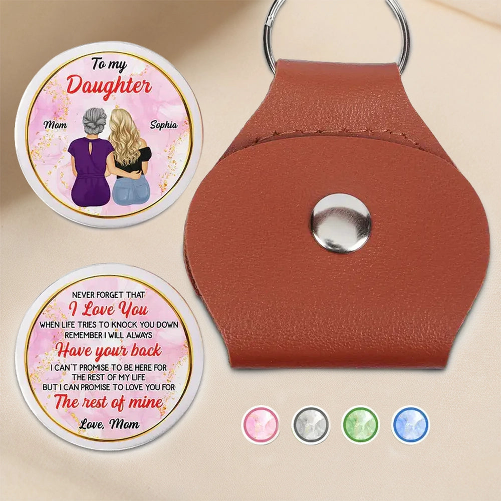 Personalized Pocket Hug for Daughter, Sweet Mom Message Keepsake, Unique Everyday Carry Gift With Love