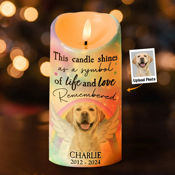 This Candle Shines As A Symbol Of Life And Love - Personalized Photo LED Candle or Poster or Keychain or Plaque