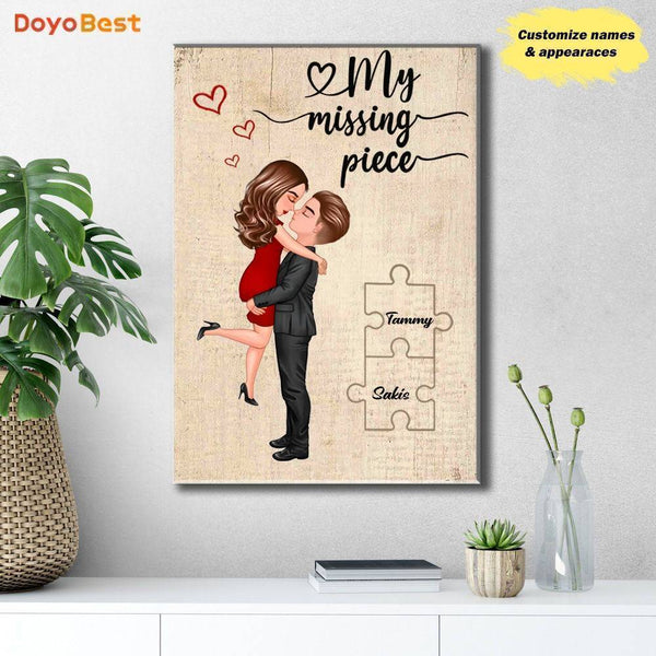 My Missing Piece, Personalized Poster or Canvas, Valentine‘s Day, Engagement, Anniversary, Birthday, Wedding Gift For Him Her, Couple Print