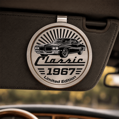 Personalized Classic Car Visor Clip, Custom Photo Retro Auto Accessory, Unique Gift for Car Lovers