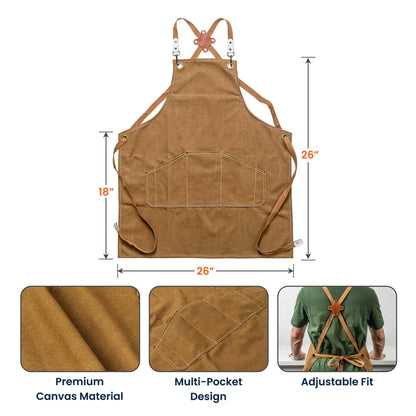 Everything Tastes Better Personalized Canvas Pocket Apron, Unique Grill Gift for Grandpa