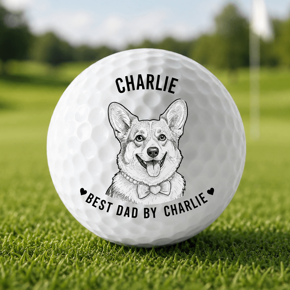 Personalized Pet Photo Golf Ball, Upload Your Dog Picture, Custom Golf Gift for Dad, Husband or Golfer