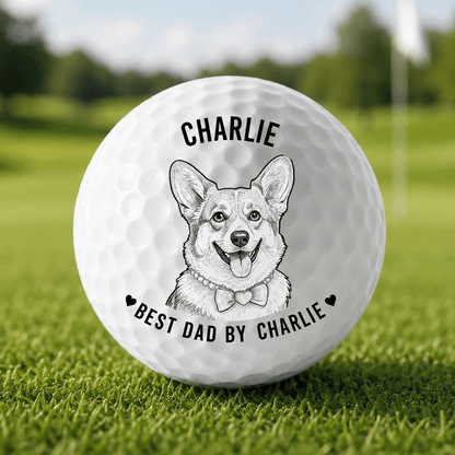 Personalized Pet Photo Golf Ball, Upload Your Dog Picture, Custom Golf Gift for Dad, Husband or Golfer