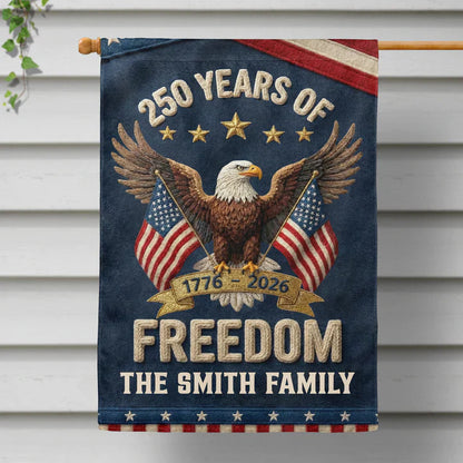 Personalized Garden Flag USA 250th Anniversary Eagle Design for Outdoor Display, Unique Patriotic Gift for Family