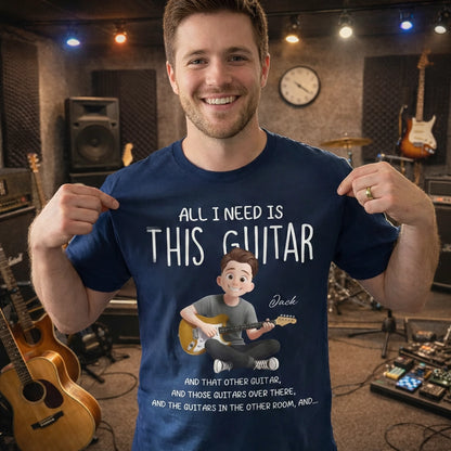 Personalized Guitar Lover Classic Tee with Funny Music Quote, Unique Gift for Musicians Who Own Too Many Guitars