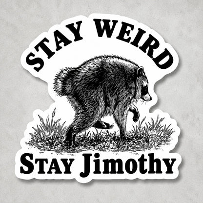 Viral Jimothy Raccoon Sticker Decal, Playful Personalized Wildlife Decor & Creative Gift for Game Room