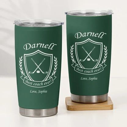 Personalized Insulated Travel Tumbler, Team Appreciation Keepsake, Creative Gift for a Sports Coach