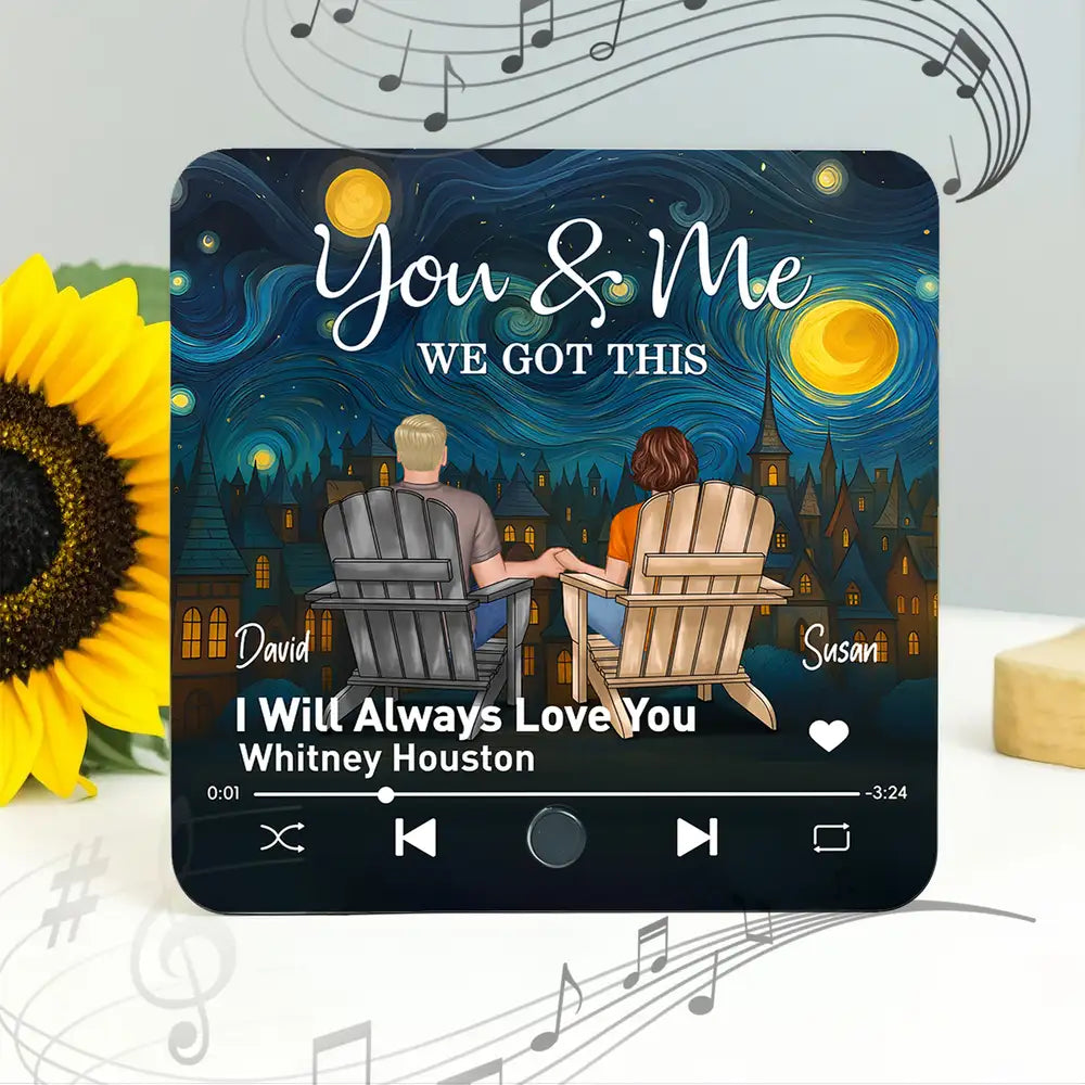 Together Since Starry Night Poster – Custom Back View Couple Art, Romantic Gift for Anniversary