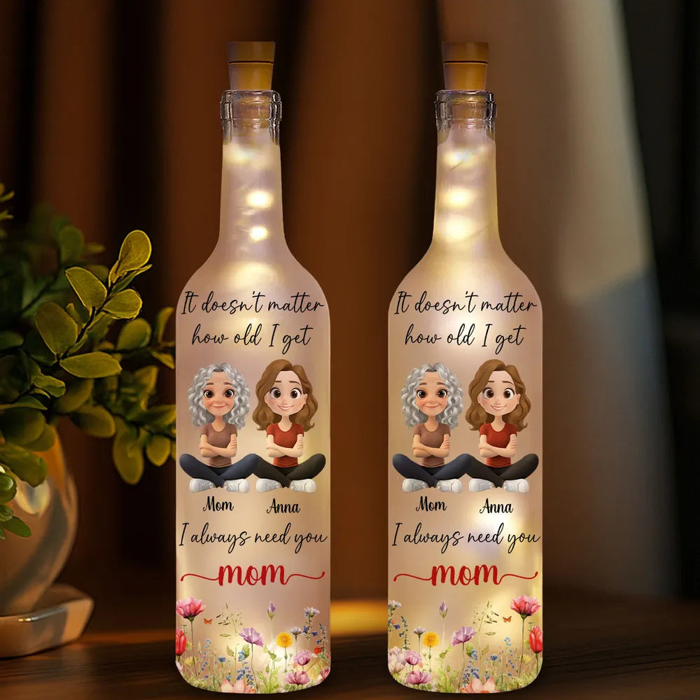 Always And Always Personalized Bottle Lamp, Sweet Mom Quote Light for Cozy Nights, Thoughtful Gift for Mom