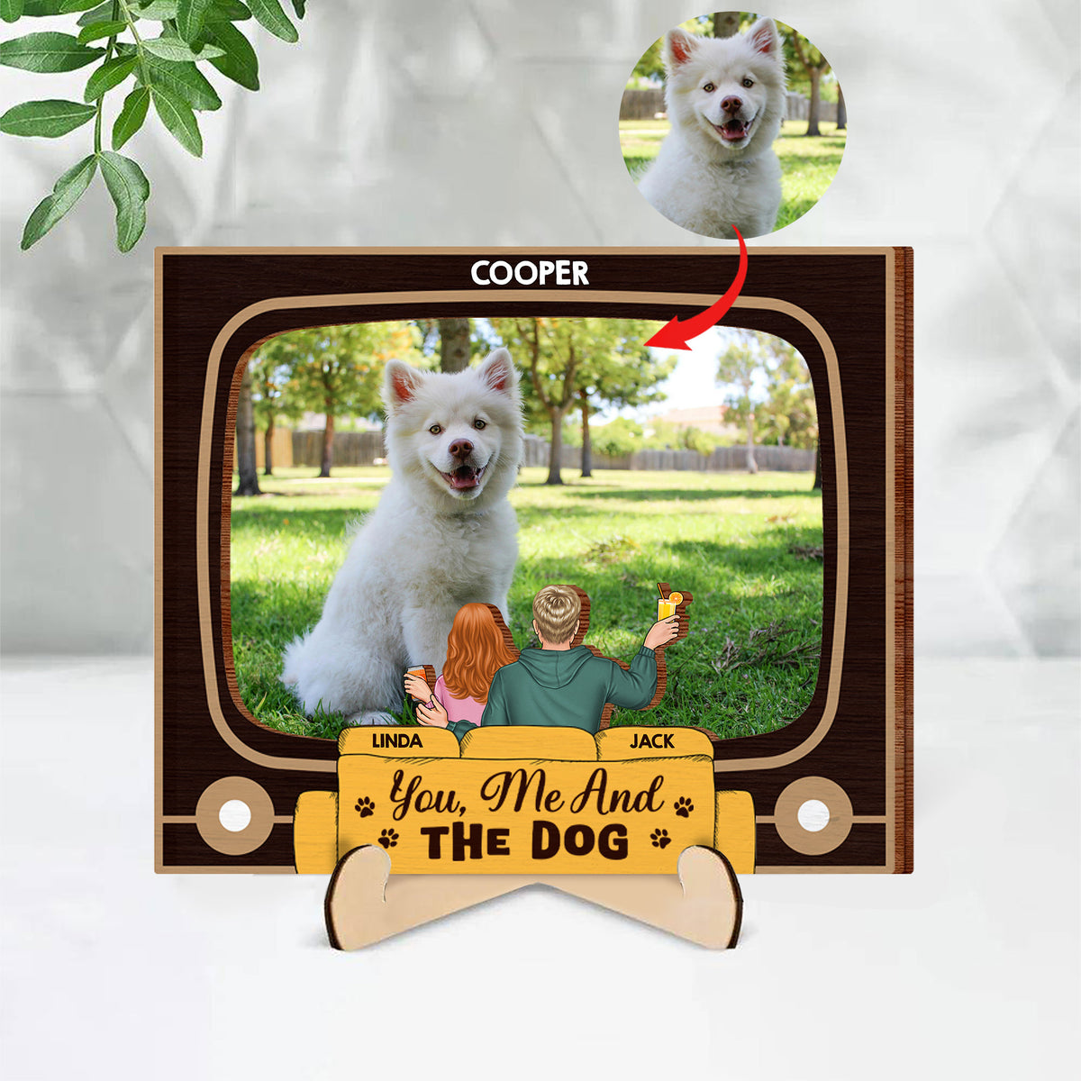 2-Layer Wooden Plaque - Celebrate Moments with You, Me, and the Dog