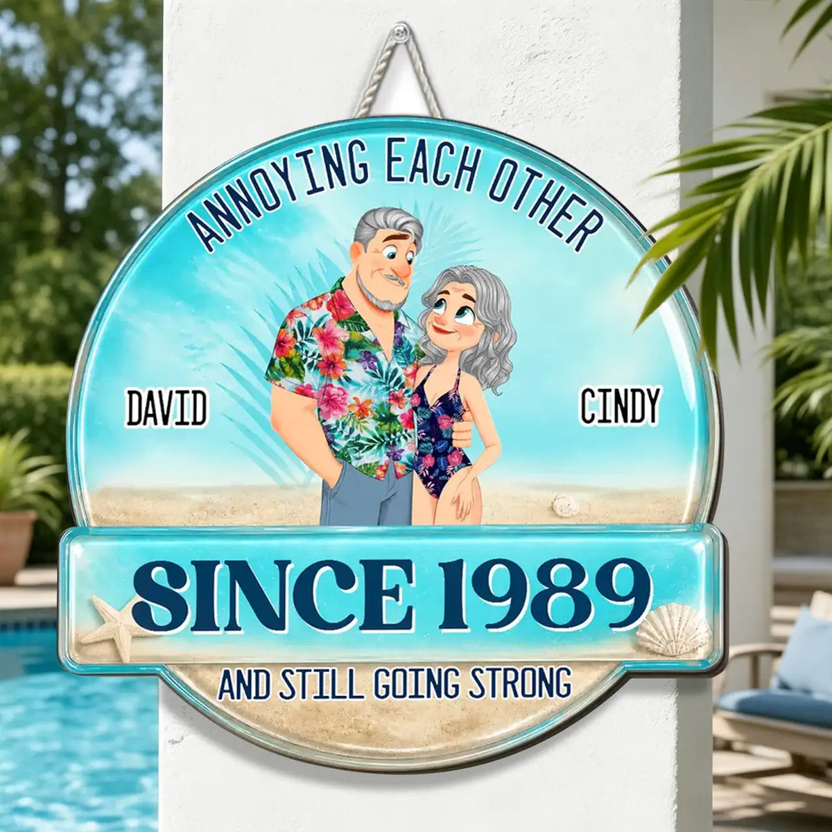 Personalized Wooden Sign, Beach Couple Standing Design, Unique Creative Gift for Couples